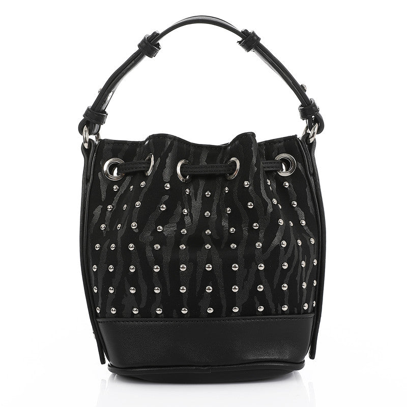LID-DVTV-036 Zebra Studded Bucket Bag