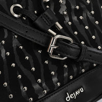 LID-DVTV-036 Zebra Studded Bucket Bag