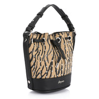 LID-DVTV-036 Zebra Studded Bucket Bag