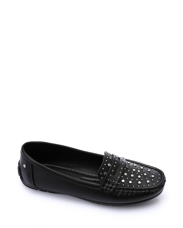 RUI-DJTV-002 Studs Flat Loafer - Black
