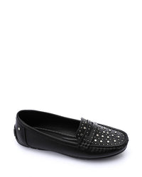 RUI-DJTV-002 Studs Flat Loafer - Black