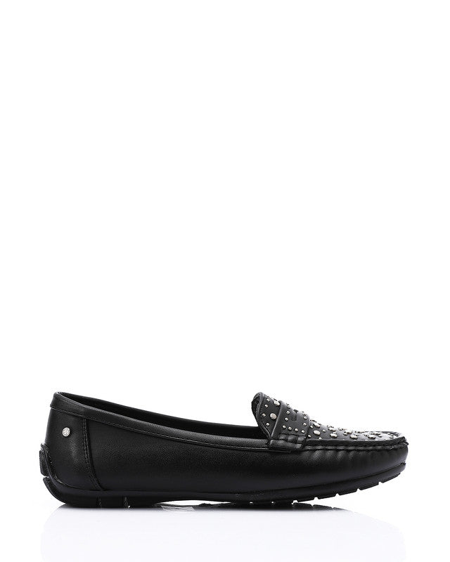 RUI-DJTV-002 Studs Flat Loafer - Black