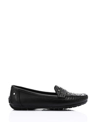 RUI-DJTV-002 Studs Flat Loafer - Black