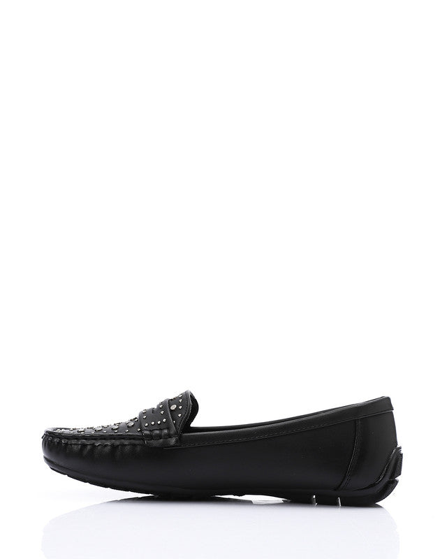 RUI-DJTV-002 Studs Flat Loafer - Black