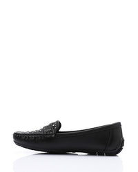 RUI-DJTV-002 Studs Flat Loafer - Black