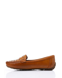 RUI-DJTV-002 Studs Flat Loafer - Black
