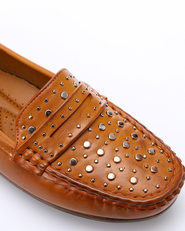 RUI-DJTV-002 Studs Flat Loafer - Black