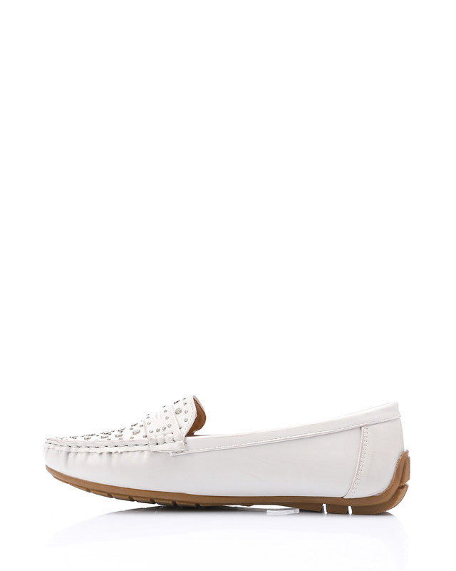RUI-DJTV-002 Studs Flat Loafer - Black
