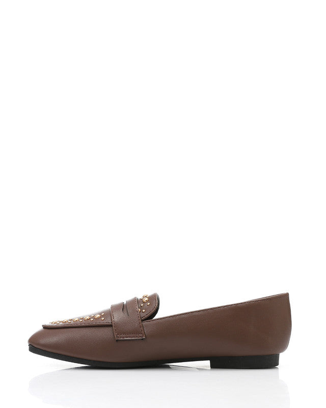 WAH-DVTX-008 Studed Strap Leather Loafer