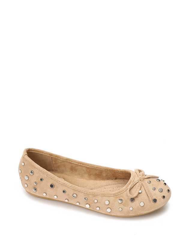 WAH-DVTX-011 Suede Studded Ballerina