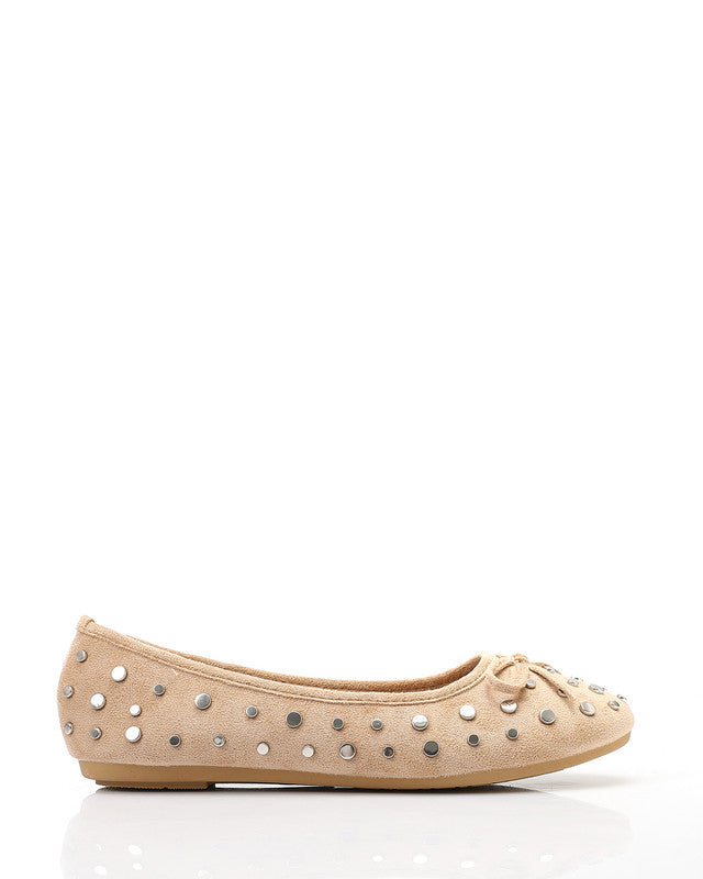 WAH-DVTX-011 Suede Studded Ballerina