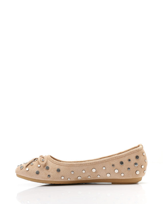 WAH-DVTX-011 Suede Studded Ballerina