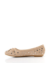WAH-DVTX-011 Suede Studded Ballerina