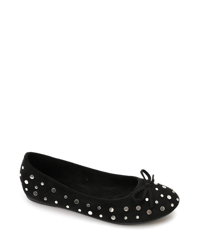 WAH-DVTX-011 Suede Studded Ballerina