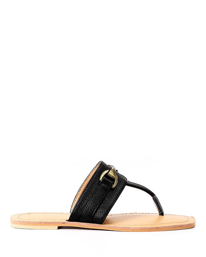 JAL-DJTT-003 Textured Leather Thong Slip On Slipper