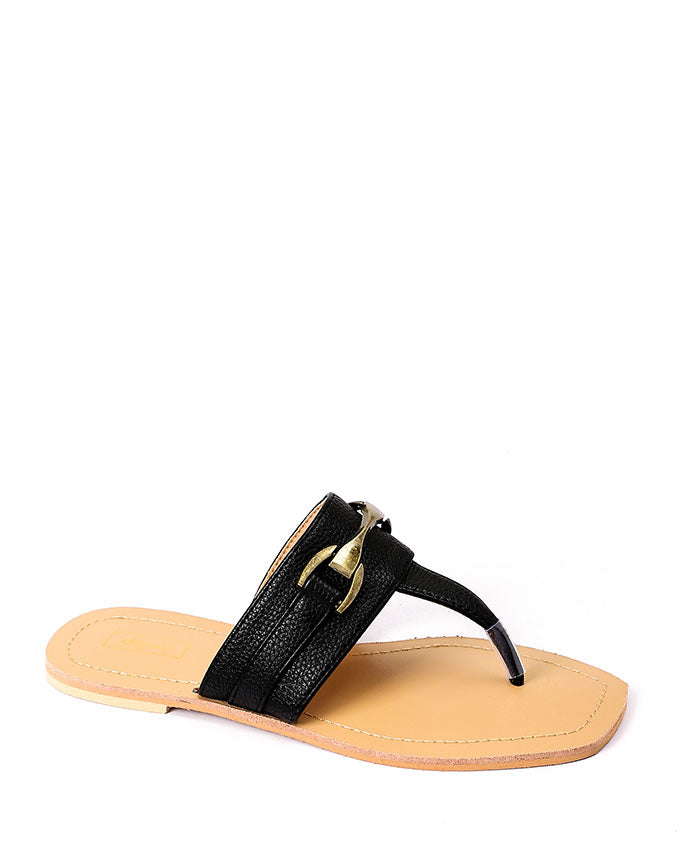 JAL-DJTT-003 Textured Leather Thong Slip On Slipper