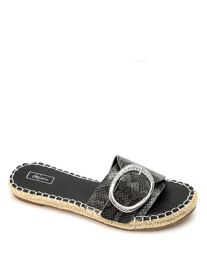 JAL-DJTT-026 Reptile Leather Flat Slipper