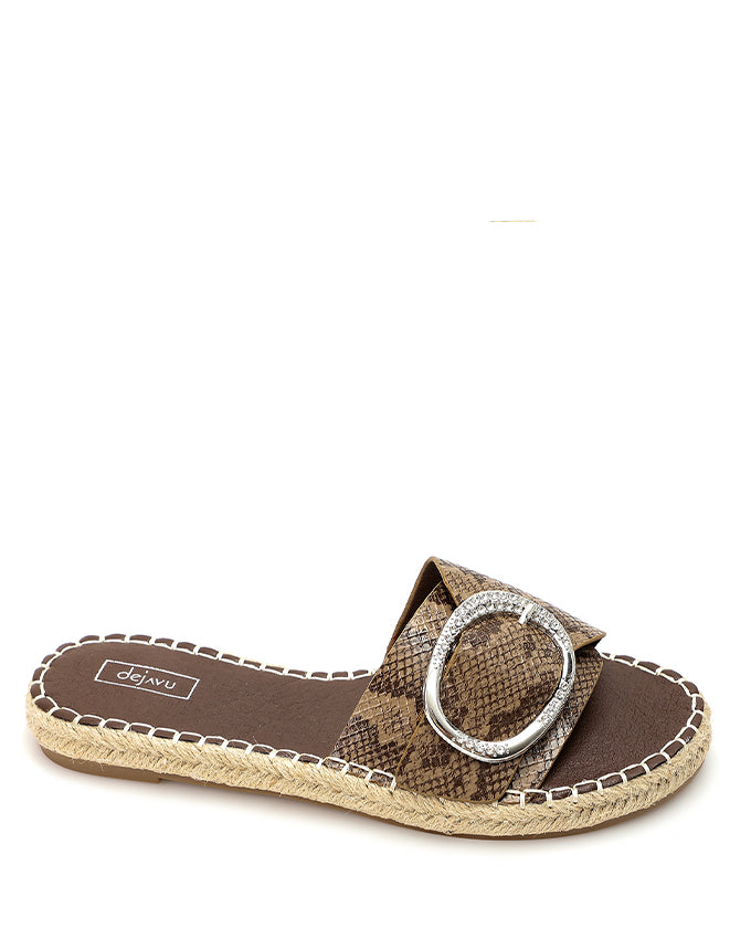 JAL-DJTT-026 Reptile Leather Flat Slipper