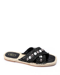 JAL-DJTT-033 Cross Strapped Straw Slippers