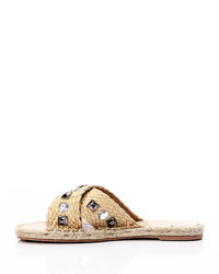JAL-DJTT-033 Cross Strapped Straw Slippers