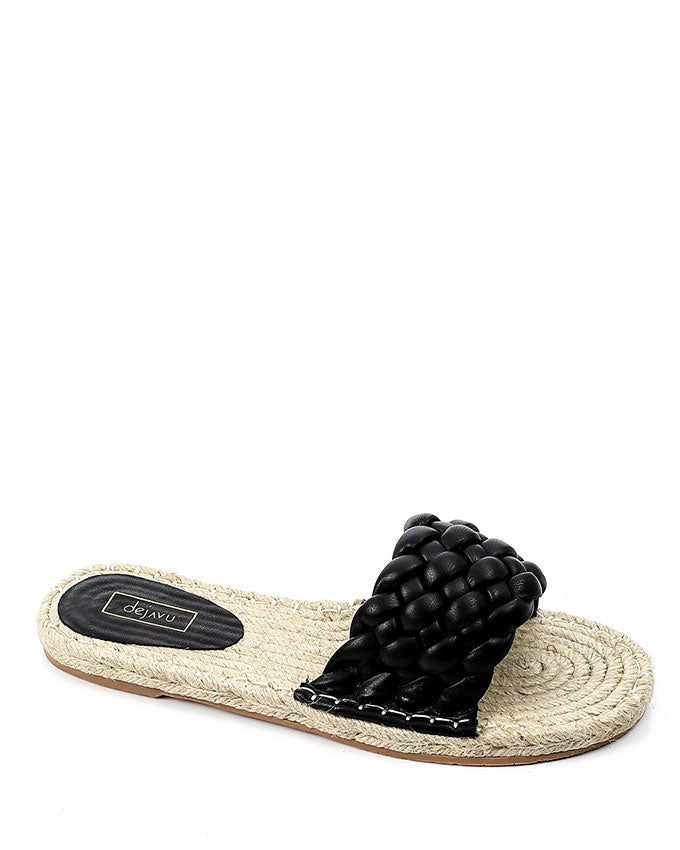 JAL-DJTT-034 Braided Open Toe Straw Slipper