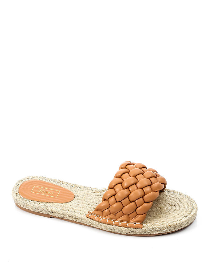 JAL-DJTT-034 Braided Open Toe Straw Slipper