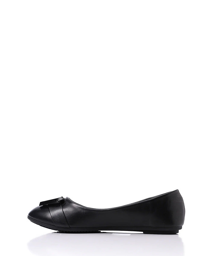 FAN-DJTF-005 Decorative Buckle Slip On Leather Flats