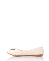 FAN-DJTF-005 Decorative Buckle Slip On Leather Flats