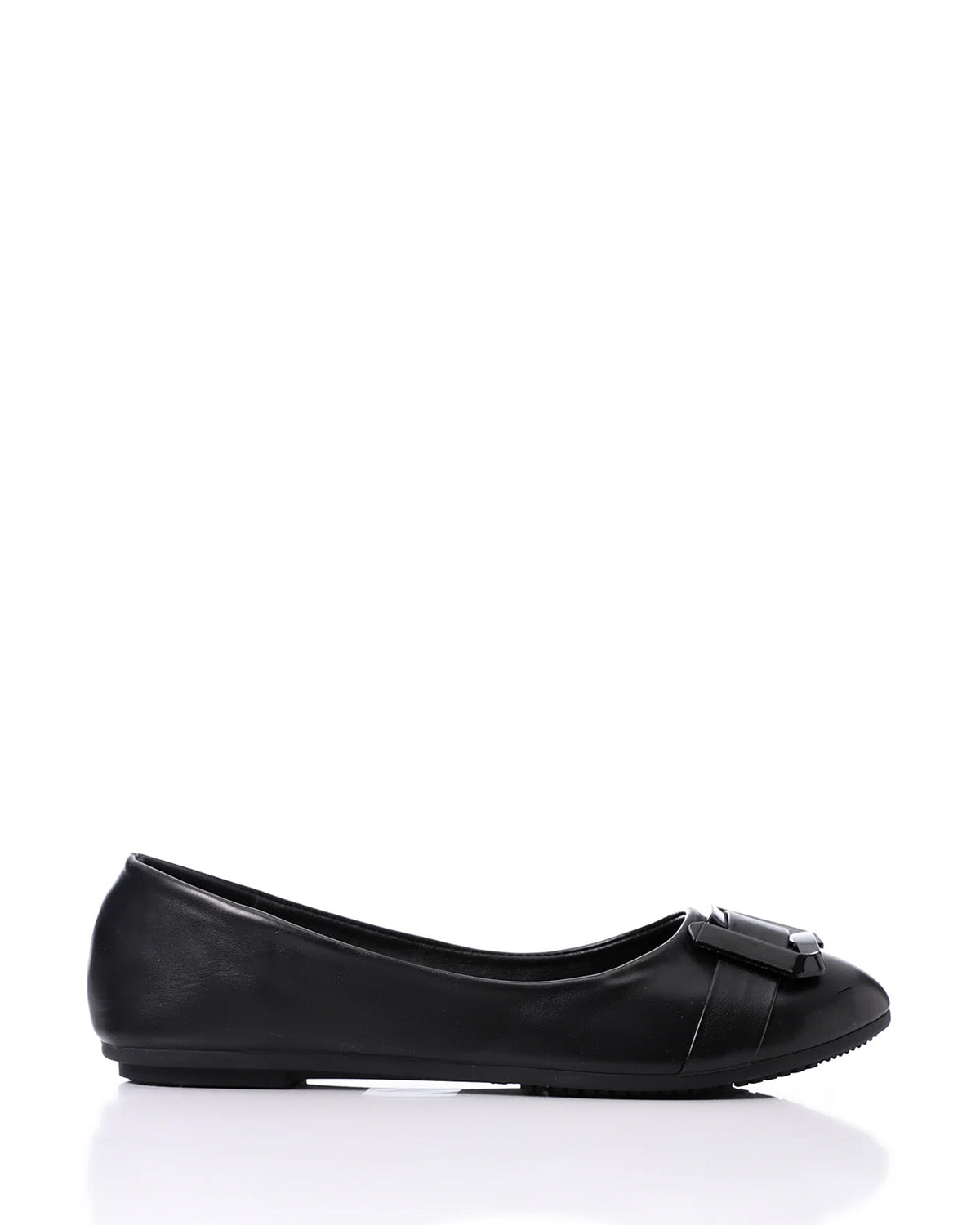 FAN-DJTF-005 Decorative Buckle Slip On Leather Flats