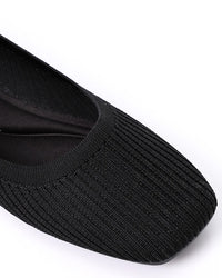 FAN-DJTF-011 Slip On Ribbed Semi-Square Toecap Nude Pink Flats