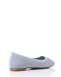 FAN-DJTF-011 Slip On Ribbed Semi-Square Toecap Nude Pink Flats
