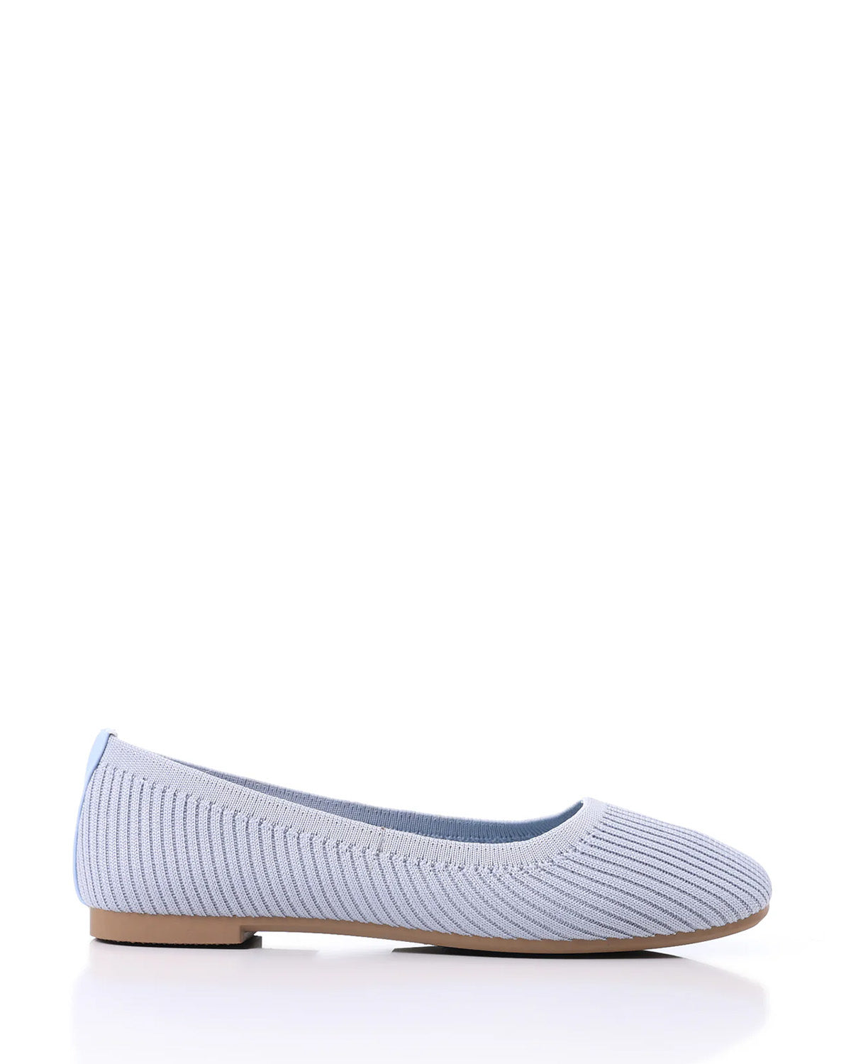 FAN-DJTF-011 Slip On Ribbed Semi-Square Toecap Nude Pink Flats
