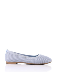 FAN-DJTF-011 Slip On Ribbed Semi-Square Toecap Nude Pink Flats
