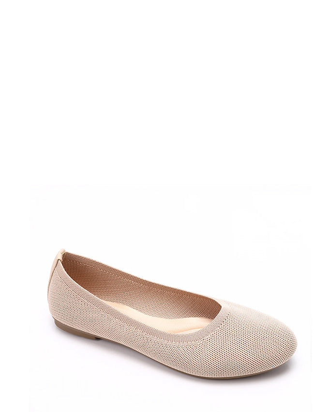 FAN-DJTF-012 Beige Slip On Casual Textile Soft Women Flats