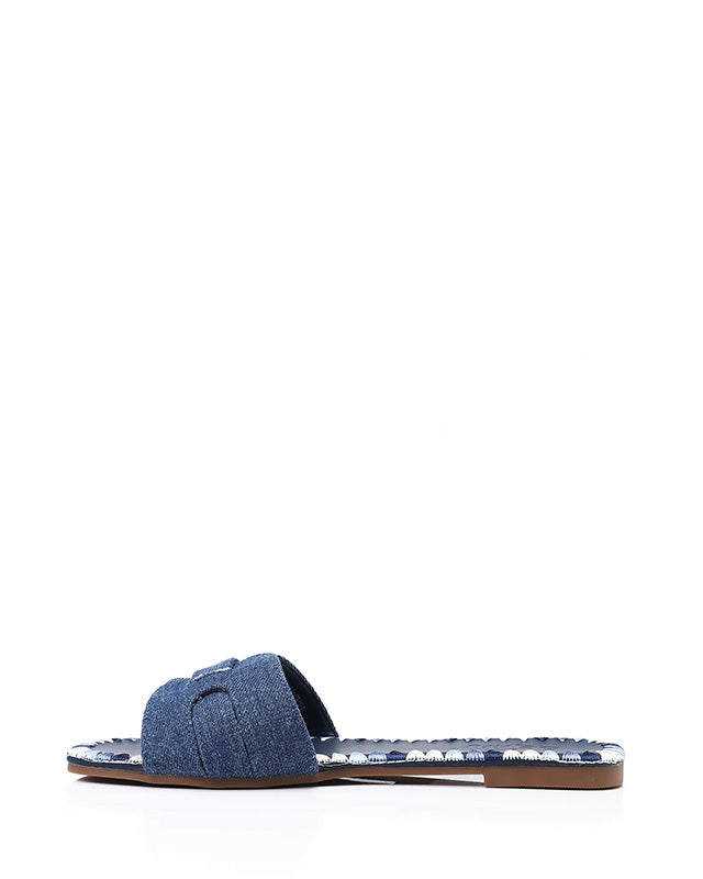 FAN-DJTF-022 Textured Leather Slip On Camel Women Slippers