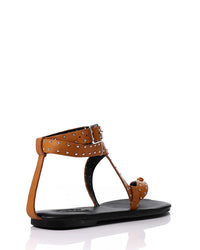 FAN-DJTF-023 Allover Studded Sandals With Buckle Closure