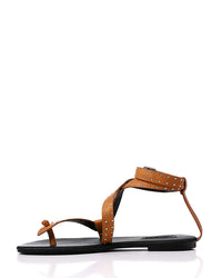 FAN-DJTF-023 Allover Studded Sandals With Buckle Closure
