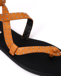 FAN-DJTF-023 Allover Studded Sandals With Buckle Closure
