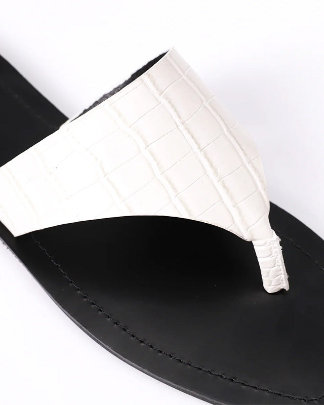 FAN-DJTF-024 Reptile Pattenred Leather Slippers