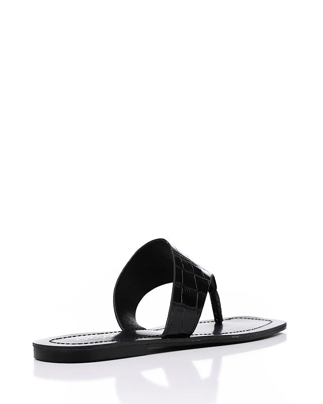 FAN-DJTF-024 Reptile Pattenred Leather Slippers
