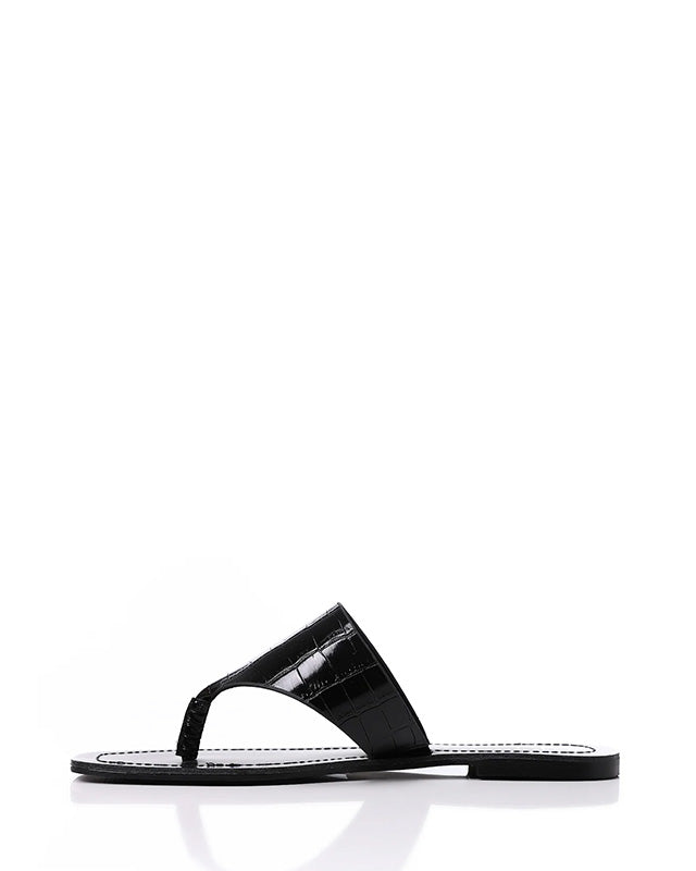 FAN-DJTF-024 Reptile Pattenred Leather Slippers