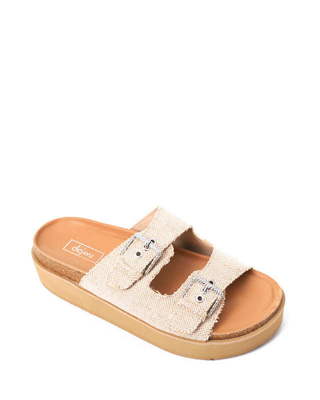 FAN-DJTF-026 Tiny Checkered Straps Soft Textile Slippers