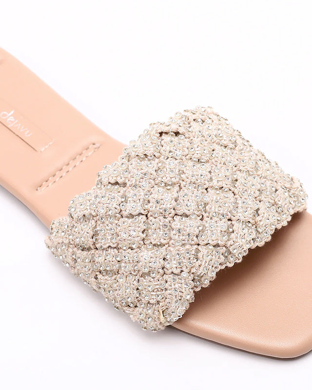 FAN-DJTF-031 Slip On Flat Bling-Bling Slippers