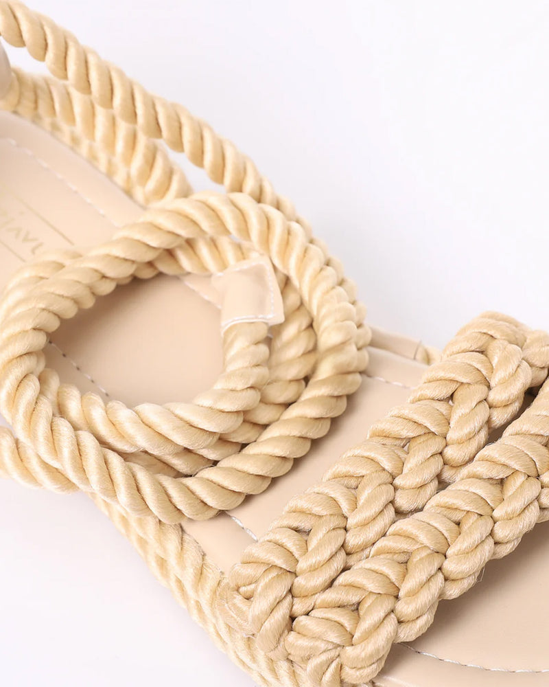 GOR-DJTF-001 Lace Closure Flat Sandals