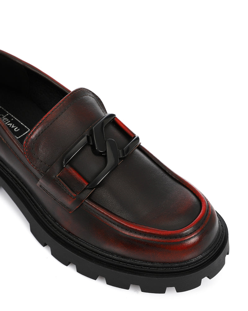 GOR-DVTV-007 Elegant Buckle Leather Loafers