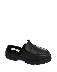 GPS-DVTV-006 Leather Slip On Fur Loafers