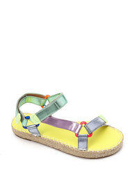 JAL-DJTF-001 Metallic Silver Mix Materialed Sandals