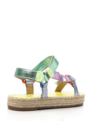 JAL-DJTF-001 Metallic Silver Mix Materialed Sandals