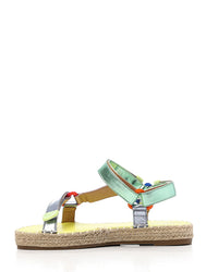 JAL-DJTF-001 Metallic Silver Mix Materialed Sandals
