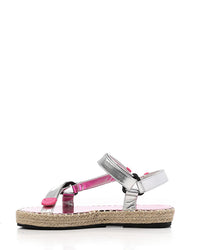 JAL-DJTF-001 Metallic Silver Mix Materialed Sandals
